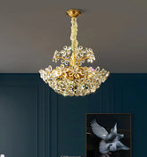 ROMANTIC CRYSTAL FLOWER CHANDELIER